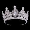 Echsio Wedding Accessories Bridal Hair Tiaras Water Droplets Hair Crown Copper Rhinestone Sliver Plating Wedding Crowns BC3620