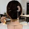 Vintage Pearl Tassel Hairpin for Women, Gold Plated Wheat Leaf Hair Stick, Elegant Chinese Style Hair Accessory for Hanfu & Daily Wear