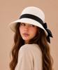 Baseukala Frill Ribbon Raffia Hat (3Colors)