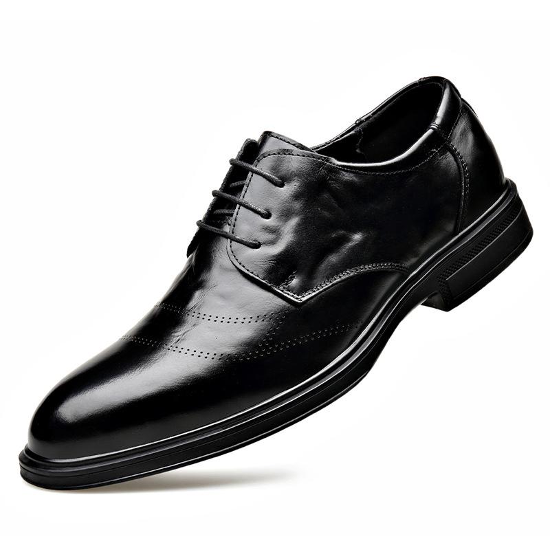 Lace-up Groom Suit Wedding Men's Shoes Fashion Business Dress Shoe Man 2025 Spring Autumn New Leisure Cow Leather Shoe Male