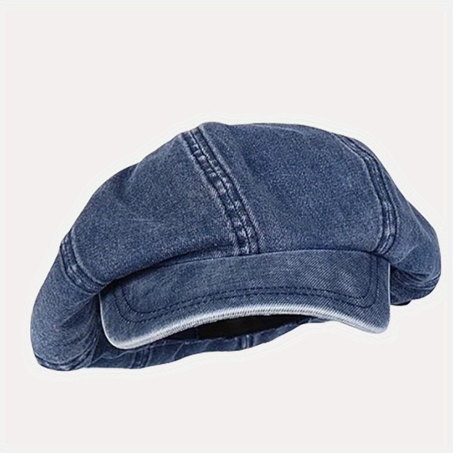 

Джинсовые береты, однотонные регулируемые дышащие солнцезащитные кепки для газетчиков для мужчин и женщин, летние уличные туристические шапки