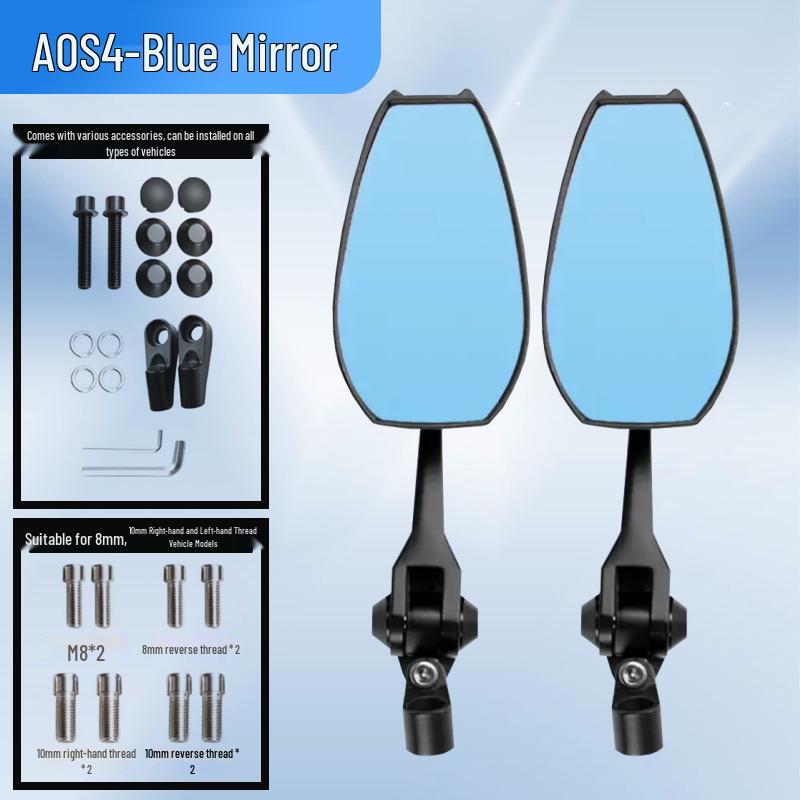 Universal Blue Rearview Mirror for Ninebot Scooter, Yadea, Aima, TaiLing Electric Bike, Motorcycle Reflective Mirror