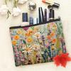 Lightweight Portable Women Makeup Pouch Large Capacity Double-sided Printed Handbag Floral Cosmetic Storage Bag