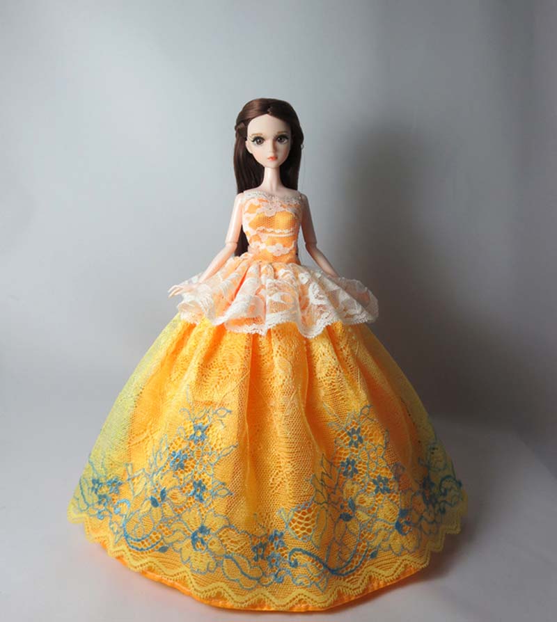 15pcs/lot Doll Accessories For Barbie Doll Outfits = 5pcs Wedding Dresses & 10pairs Shoes 1/6 Doll Clothes For Barbie Dolls