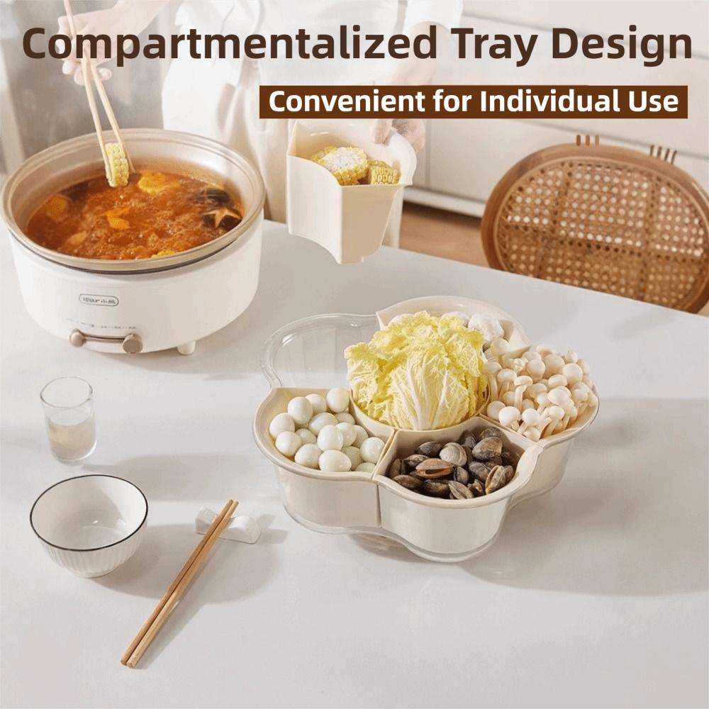 Creative Divided Serving Tray Hollow-Out Dried Fruit Snack Plate  Family Party