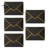 Elegant Handwritten Letter Holders 5Pcs Western Style Envelopes with Gold Foil Trim, Offset Paper Invitation Personalized Message for Wedding,