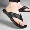 Zehentrenner Herren Outdoor-Bekleidung rutschfest Leder Zehensteg Vietnamesische Strandschuhe Herren Sport Trendige Sandalen