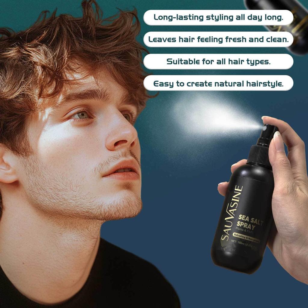 SAUVASINE Spray de Agua de MarEstilizado Fácil Spray Fijador Voluminizador para el Cabello Fijación Duradera Cabello Rizado Acabado Mate para Cabello Fino