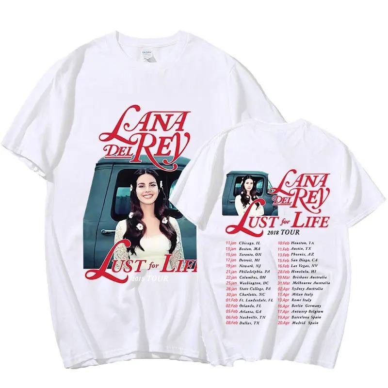 2026 Summer Singer Lana Del Rey Vintage TShirt Life Journey Music Album Desire Mens HipHop Cotton TShirt Harajuku Street