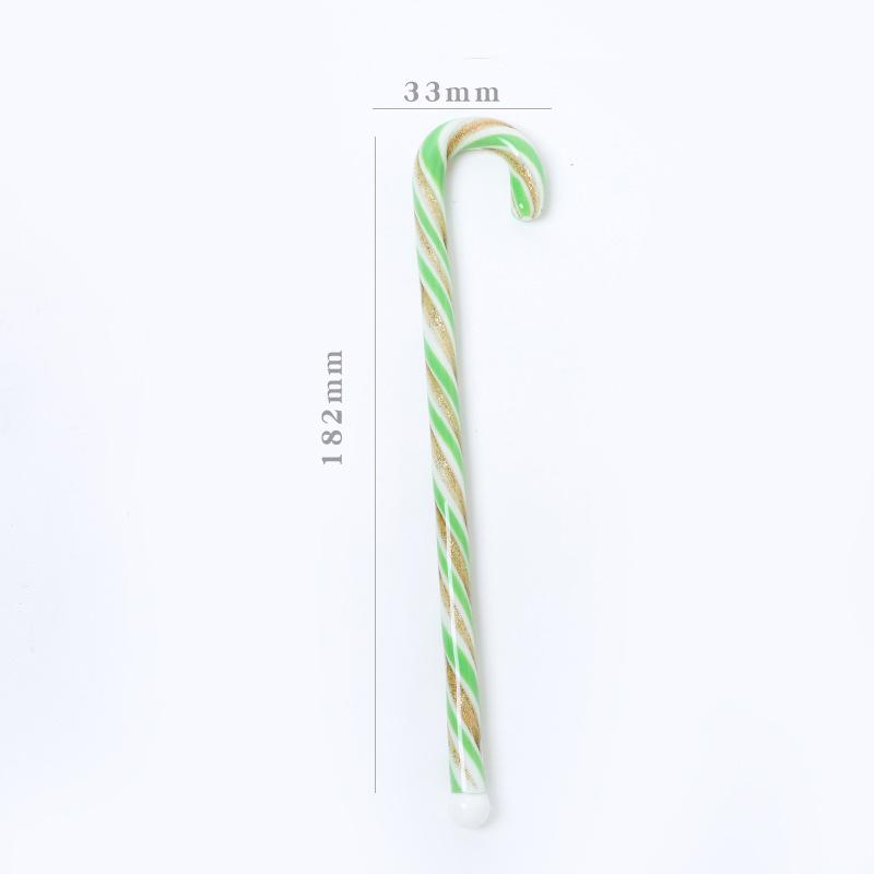 

Creative Christmas Striped Glass Stir Sticks - Long Handle for Juice and Coffee