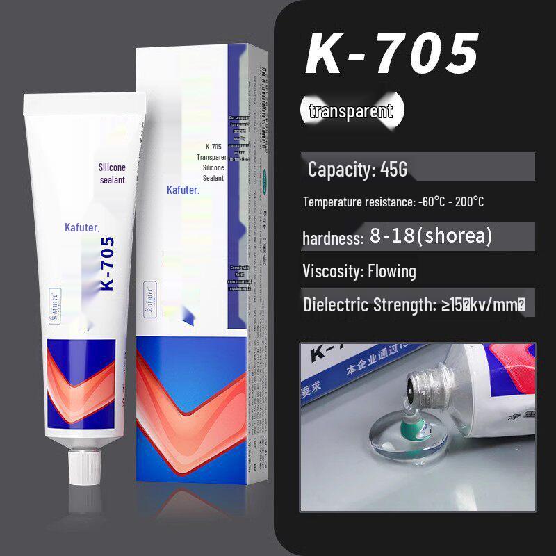 Kaft K705 Clear Silicone High-Temp Electronic Sealant and Adhesive