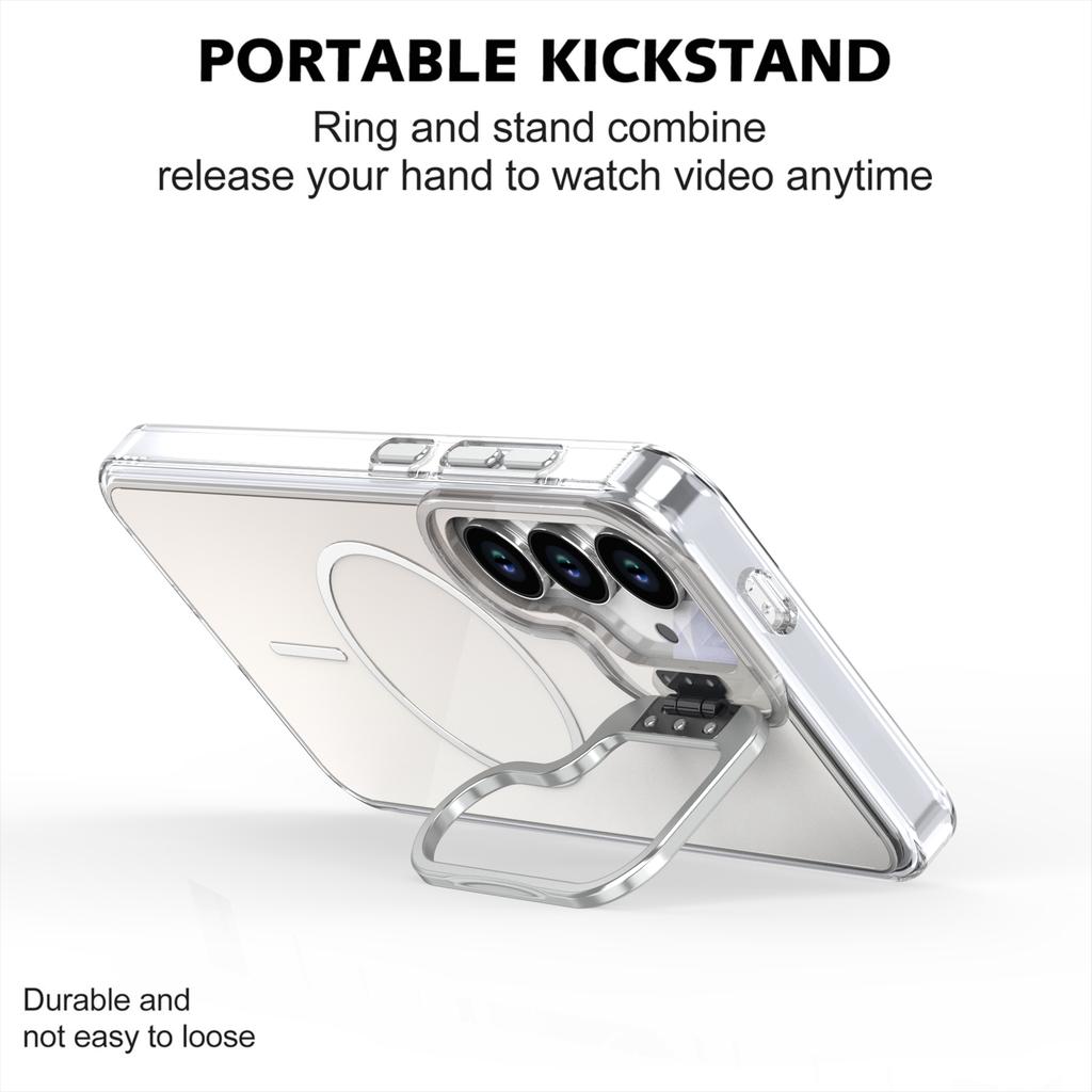 For Samsung Galaxy S25+ Case Compatible with MagSafe TPU+Acrylic Gradient Phone Cover with Kickstand