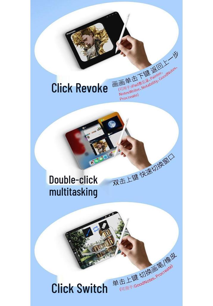 2nd Gen Magnetic Stylus Pen for iPad - Fine Tip, Tilt & Pressure Sensitive