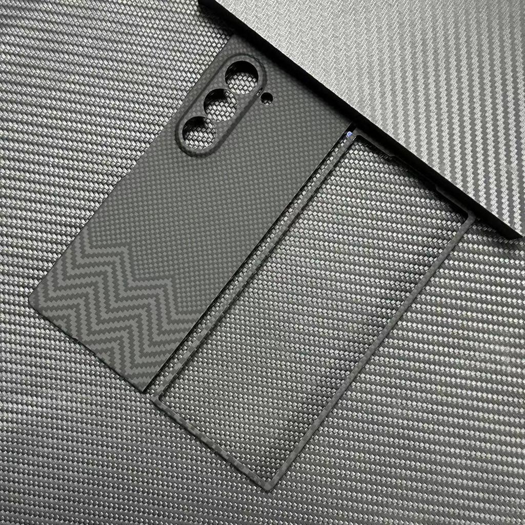 New Kevlar Suitable for Samsung Zfold6 Ultra Thin Mobile Phone Case Aramid Fiber Material Hard Shell Wavy Pattern