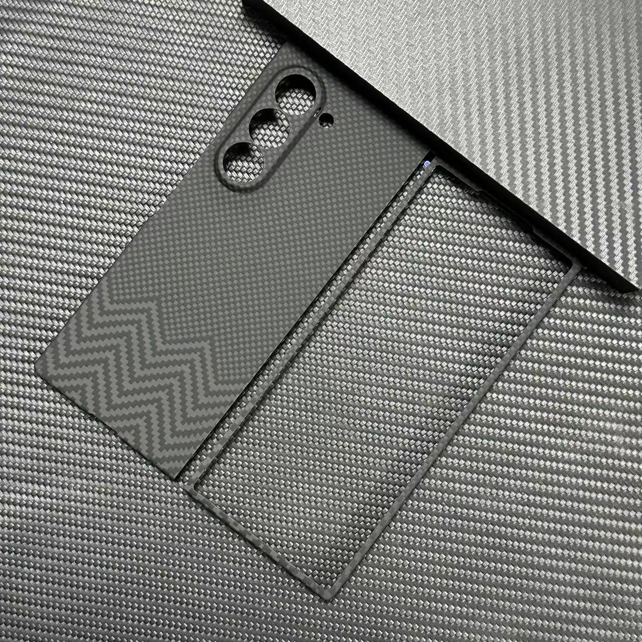 

Новий Кевлар Підходить для Samsung Zfold6 Ультратонкий Чохол для Мобільного Телефону Матеріал Арамідного Волокна Жорсткий Чохол Хвилястий Візерунок Samsung Z Fold6