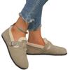 Large Size Velvet One-pedal Cotton Shoes for Women's Winter New Retro Flat-bottomed Warm Buckle Cotton Shoes