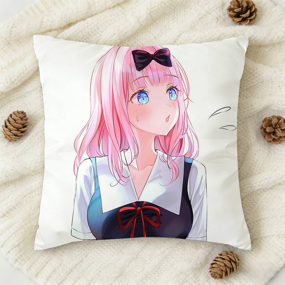 Cute Chika Fujiwara Double-Sided Printed Square Decorative Cushion Cover For Sofa Living Room Home Decor