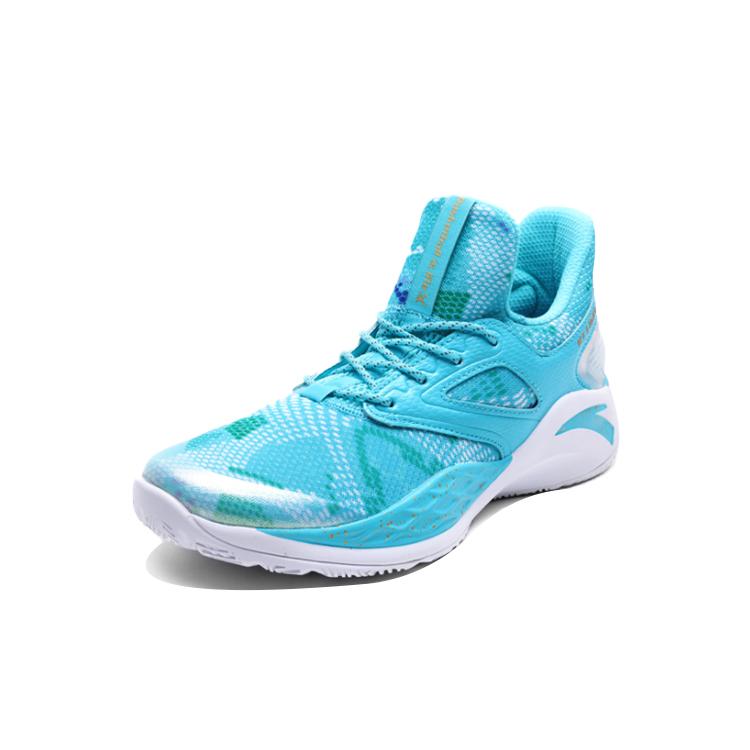 new Anta Light Cavalry 2 Slip Resistant Cushioning Abrasion Resistant Low Top Performance Basketball Shoes Men's Lake Blue