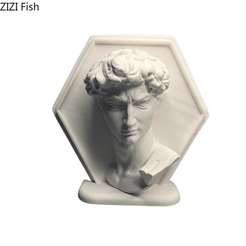 David Figuren Gipsstatue Handwerk Schreibtischdekoration Ornamente Kreative Kunstwerke David Charakter Skulptur Raum Ästhetische Dekoration