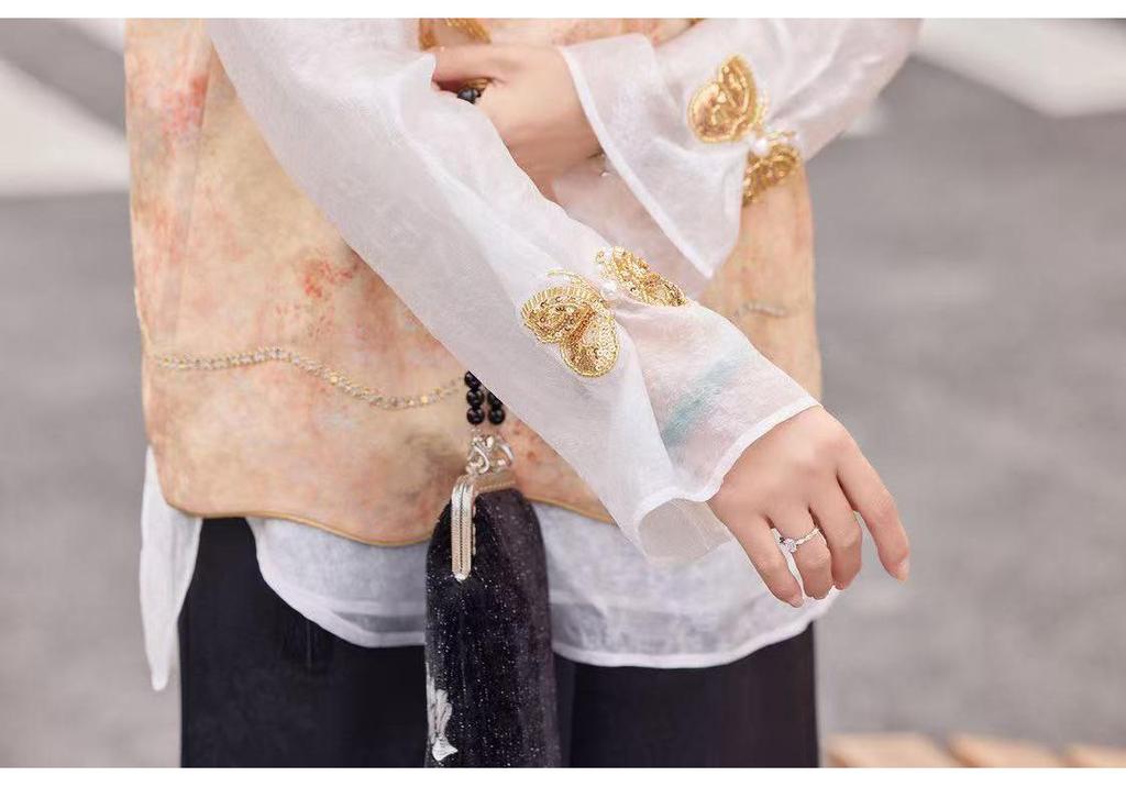 Elegant Floral Embroidery Vest for Women