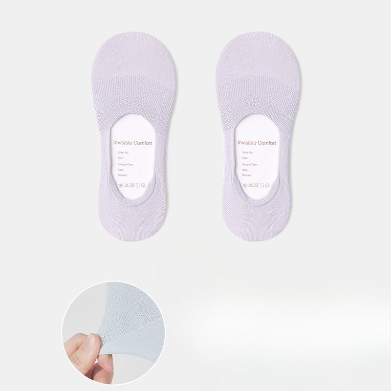 

Женские весенне-летние туфли с мелким вырезом из сетки, дышащие, нескользящие, не спадающие, с невидимыми носками 1 pair светло-фиолетовый