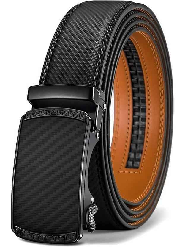 

Men s Genuine Leather Automatic Buckle Belt - Versatile Cowhide for Trousers 115 cm