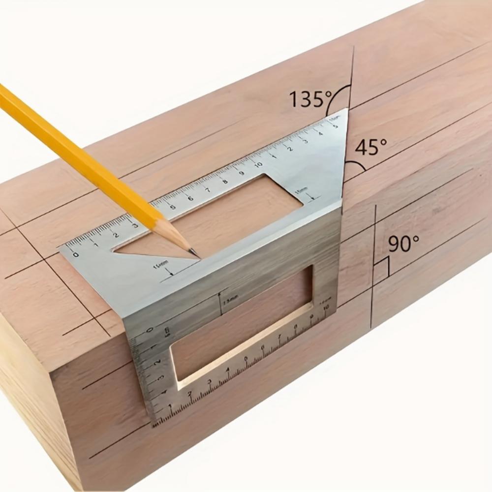 Precision Aluminum Square Ruler, Angle Ruler, Multi-Angle Measuring Tool - 45 °/90 ° Woodworking Ruler - High Precision Measuring Instrument