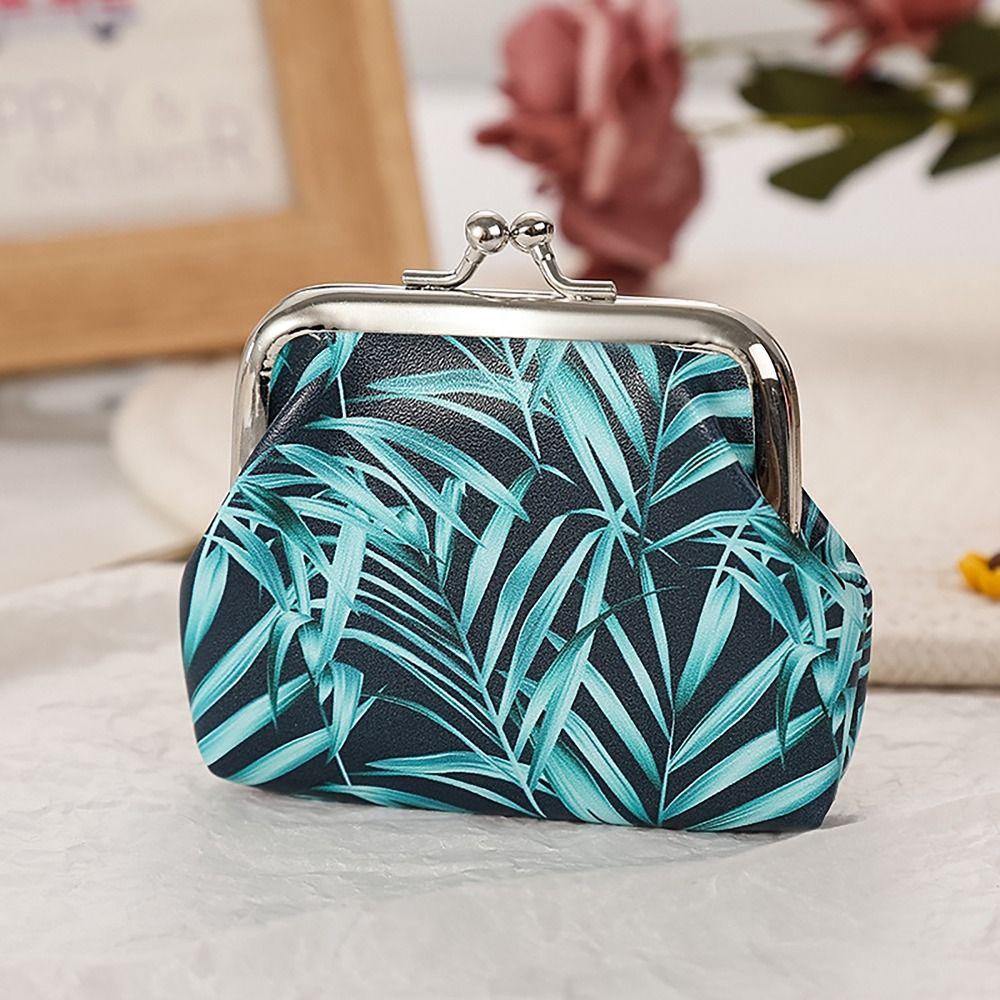 Vintage Floral Coin Purse Ethnic Style Iron Mouth Clip Change Money Organizers PU Cash Pouch Gift Bag
