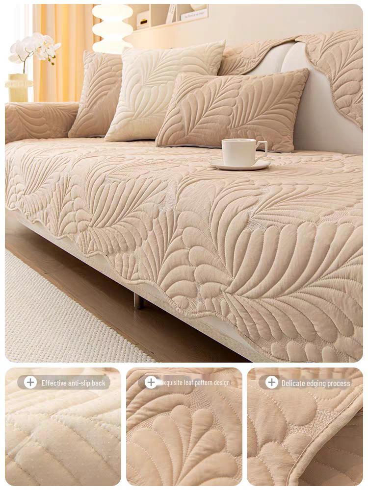 Cream Solid Color Non-Slip Sofa Cushion - 2024 Collection: Stylish, Simple, Universal for All Seasons, Nordic Design