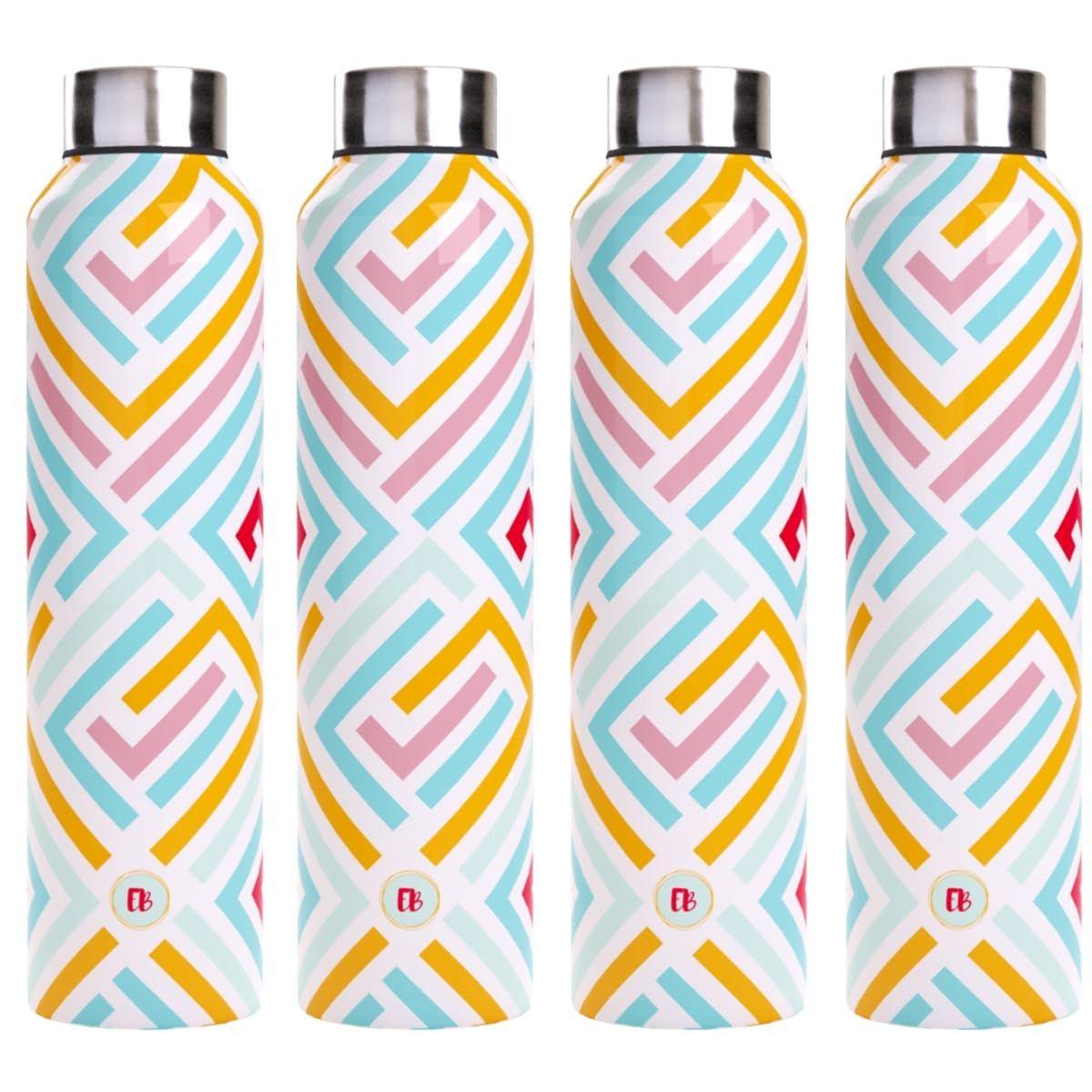 

Бутылка для воды из нержавеющей стали 1 литр Упаковка из 4 штук Подходит для дома, холодильника, офиса, школы, холодильника, бутылки для спортзала