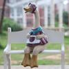 Resin Figurine Set: Cartoon Duck Couple for Home and Garden Decor