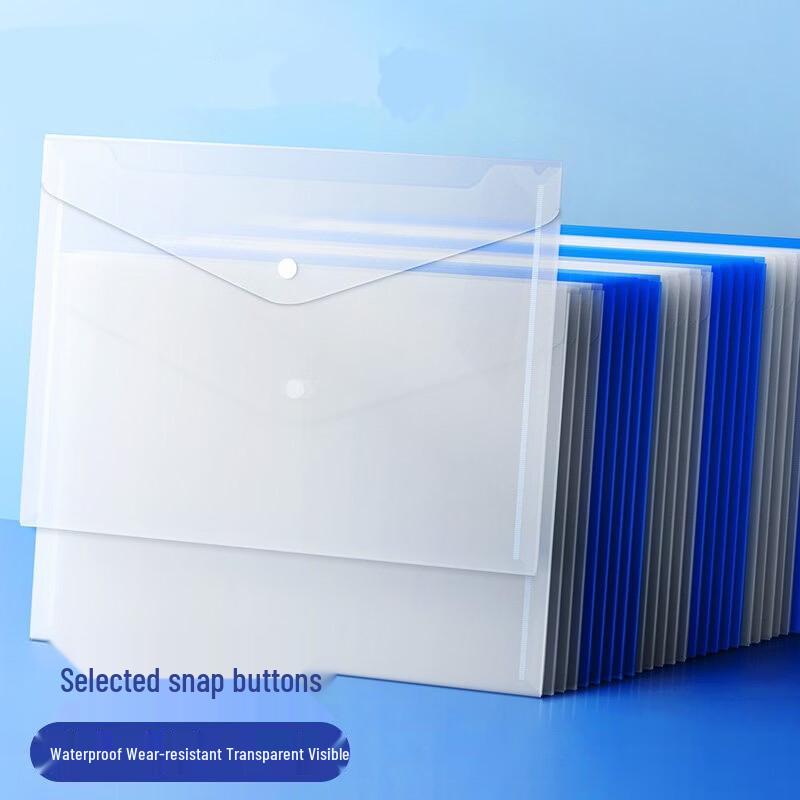 ubag A4 Transparent Snap File Folders, 30-Pack