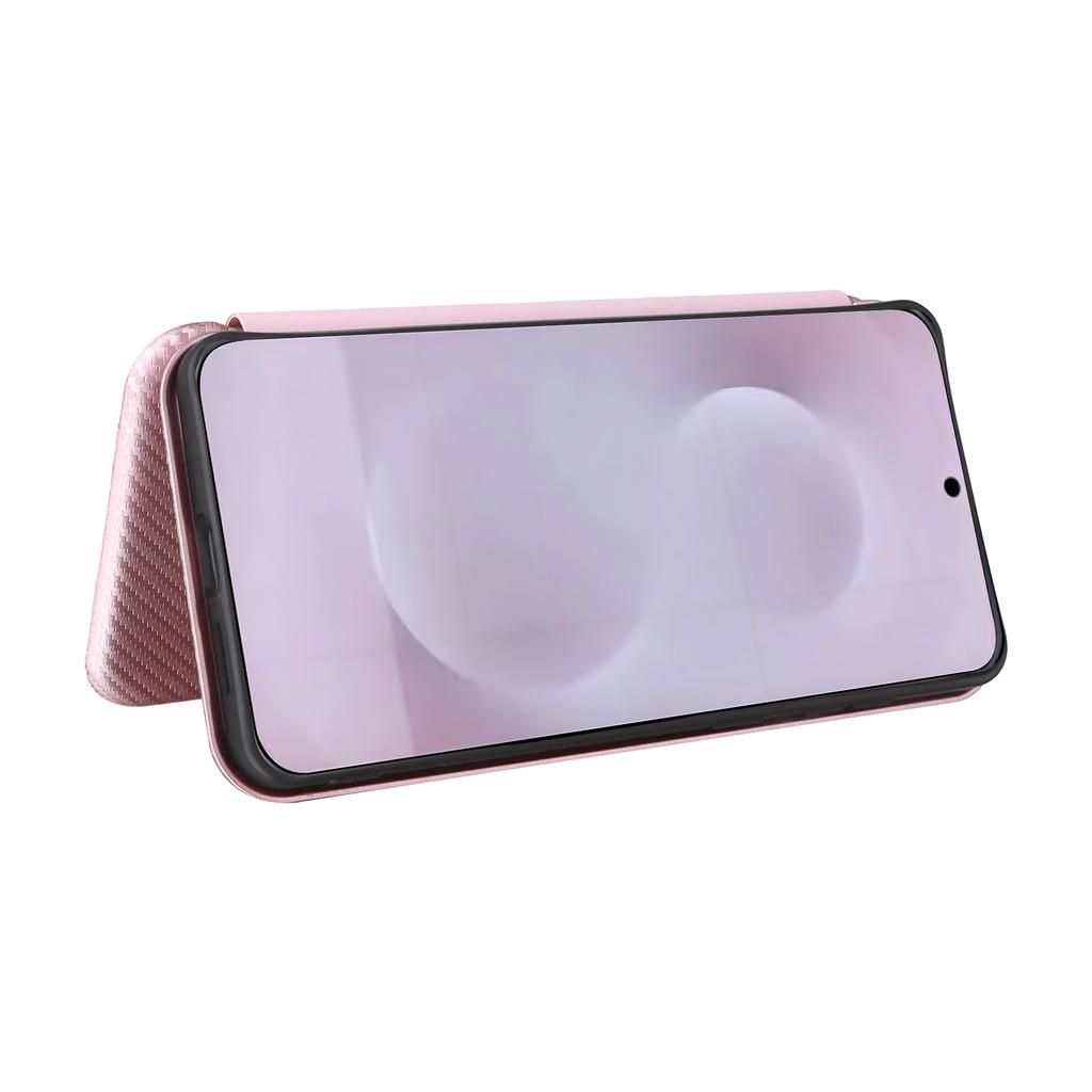 Para Samsung Galaxy S25 Capa Edge Textura de Fibra de Carbono À Prova de Quedas Couro PU Capa de Telefone