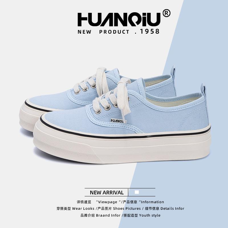 Global New Trendy Blue Canvas Shoes for Women ZHQ-XA398 Summer Popular Thin Platform Casual Board Shoes for Women