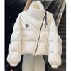 Veste d'hiver noire de luxe Manteau court bouffant Vêtement d'extérieur haut de gamme