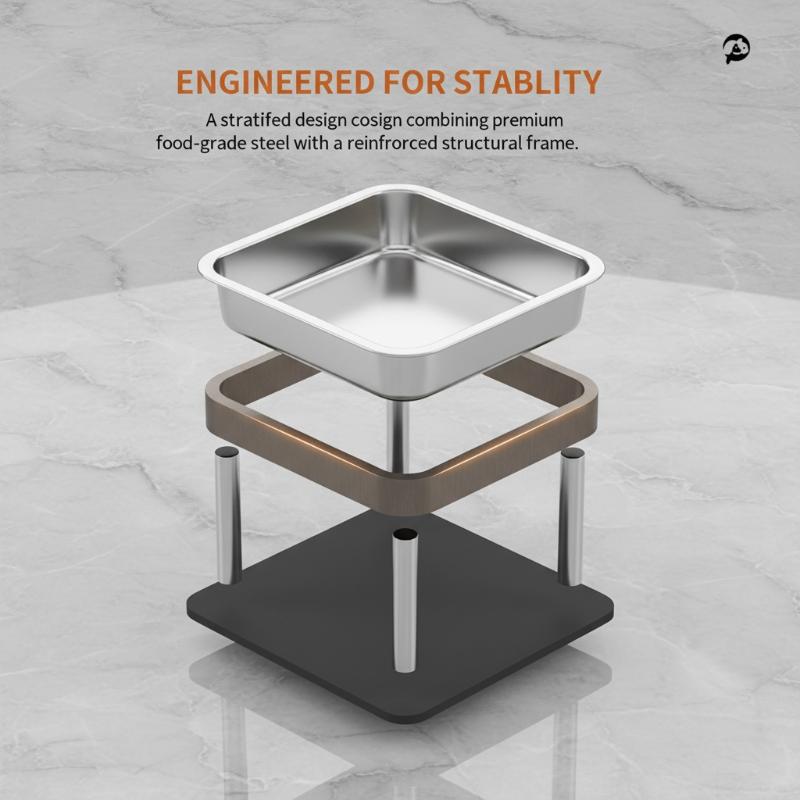 Elevated Dog Bowl Large Capacity 15 Degree Tilted Neck Guard Easy Cleaning for Home Feeding