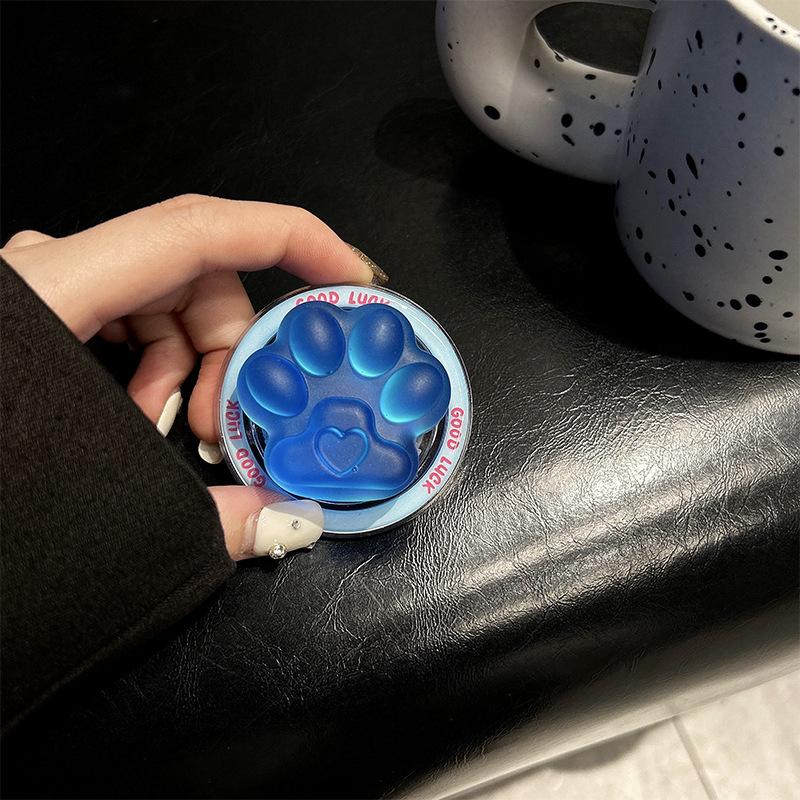 Cute Fun Blue Light Matte Cat Paw Magnetic Suction Small Cartoon Funny Mobile Phone Holder Korean Back Sticker Airbag