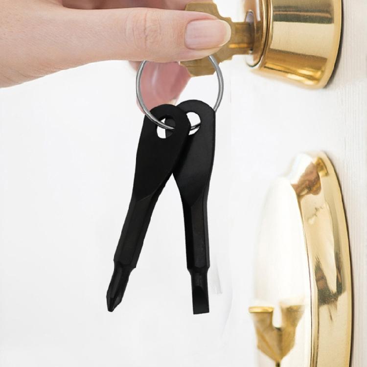 Portable Screwdriver Slotted Screwdriver Cross Shaped Small Screwdriver Keychain