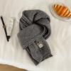 New flower solid color soft waxy knitted wool scarf female autumn and winter student versatile warm scarf