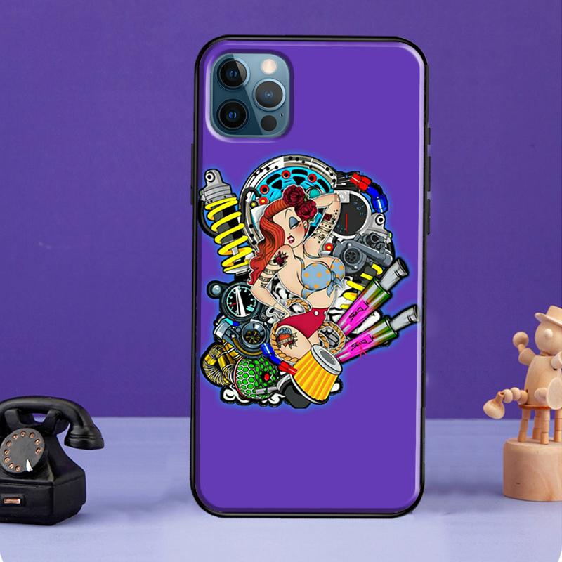 Automobile Spare Parts Car Engine Case For iPhone 13 11 14 Pro Max 12 mini Full Cover For iPhone XR XS Max X 7 8 Plus SE 2020