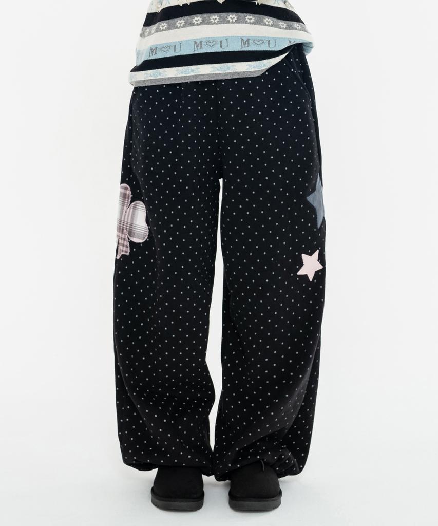 HIGH SCHOOL DISCO Dot Star Clover Sweatpants_Black