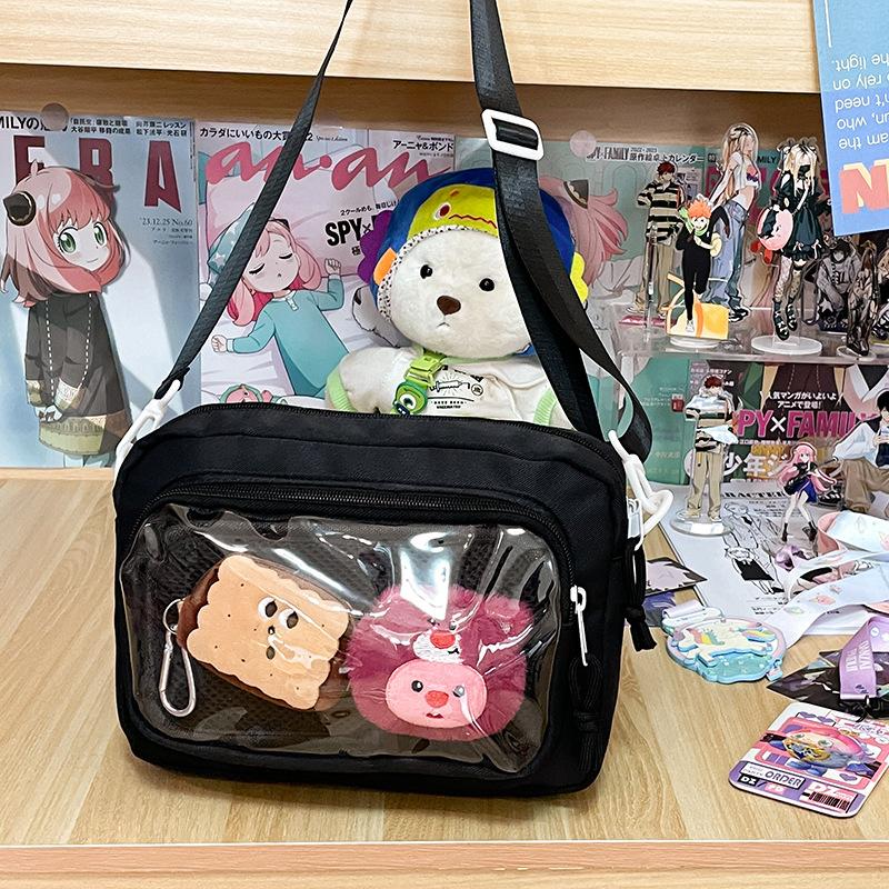 Japanese girl ins transparent pain bag, small food, shoulder messenger bag, women's versatile casual mobile phone small bag