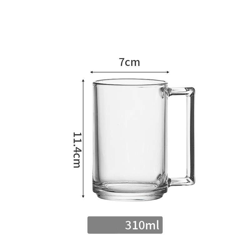 Durable And Heat Resistant Glass Mug With Handle For Home Office And Restaurant Use 330ml