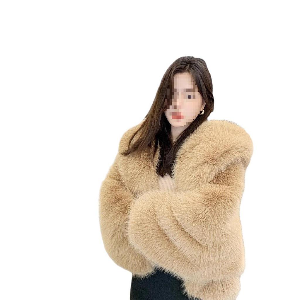 2025 Trendy Women's Faux Fox Fur Coat - Autumn/Winter Thickened Fashion Outerwear