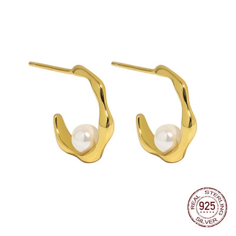 

1 минималистичный нишевый дизайн, серьги из стерлингового серебра S925 с шипами и жемчужной текстурой для женщин