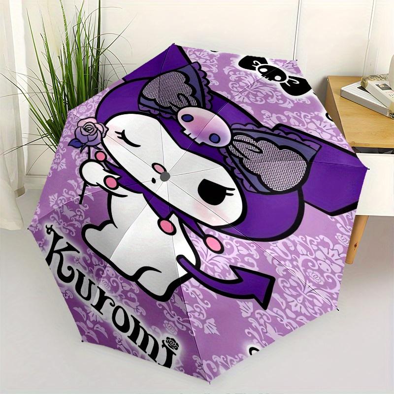 

Kuromi,Gothic Automatic Folding Umbrella-Simple 8-Rib Design, Bright Cartoon Pattern, Durable Iron Frame, Suitable For Travel, Outdoor, Beac