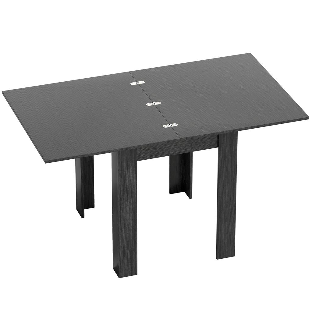 Extendable Dining Table For 4 6 People In Wood And Steel 140x80x77.5 Cm Black