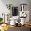 Stainless Steel Airtight Coffee Bean Storage Jar with Breathing Valve & Spoon