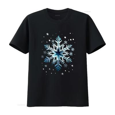 Snowflake T Shirt Holiday Festive Apparel Vintage Washed Graphic Breathable Top For Everyday Wear Stylish Comfortable Versatile
