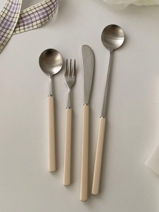 

Elegant Table Eternelle Dessert Cutlery (Teaspoon, Tea Fork, Butter Knife, Home Cafe Camping) tea spoon